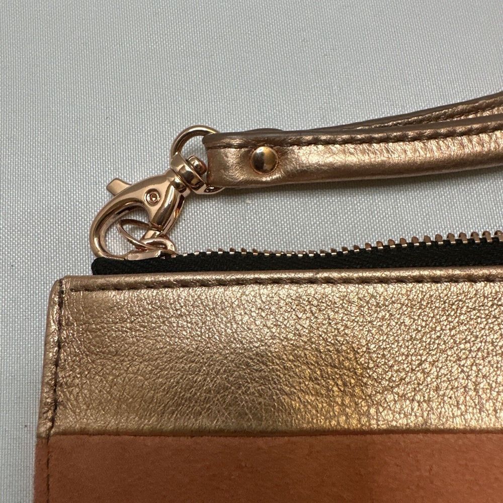 Fossil Multi-Color Leather Wristlet Credit Card Organizer Wallet Rose Gold Trim - Picture 4 of 6